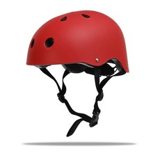 戶外運動 登山攀巖溯溪 輕量透氣減震安全帽, 磨砂紅,M 頭圍52-55公分 青少年男女, 1個