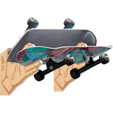 Yes4All의 독특한 나무 스케이트보드 거치대 벽걸이형 롱보드 보관함으로 집 인테리어 차고 정리에도 활용 2557660, A. Wooden Skate Wall Rack - Mu