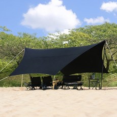 이엔비 캠핑 Black 코팅 210D 헥사 타프, 블랙