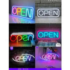 식당 간판 네온사인 LED 인테리어 조명 무드등 가게, 우리는 열었습니다 30x20cm 기본 USB 전원
