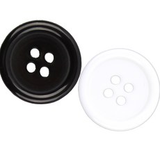 단추 정장 심플한 4구단추 가디건단추 슈트단추 코트단추, 1봉, 심플테4열18mm(검정-20개)