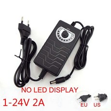 조절식 AC 220V DC 12V 전원 공급 장치 어댑터 1V 3V 6V 9V 15V 18V 24V 2A 5A 10A 볼트 범용 충전기 led 디스플레이, [01] 3-12V 2A, [01] 미국, [04] With 34pin DC plug, 1개