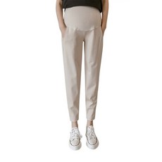 隔日配 24h台灣現貨 韓版孕婦托腹褲 高腰裸感絲滑天絲竹節薄款小腳褲