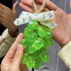 DIY星星葡萄造型香皂掛件 汽車裝飾 孕婦嬰兒適用 精油香氛手工皂, 1個, 綠色葡萄串香皂材料包