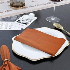 85 면 15 린넨 저녁 식탁보 12개 냅킨 세트 일상용 대형 부활절 특별 미터드 코너 사전 수축 뛰어난 흡수력 초극세사 품질 18x18인치세이지, 18" x 18" (4개 세트), 녹슨