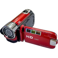Zhijing 새로운 1080P 전문 16X 비디오 카메라 캠코더 Vlogging 풀 HD DV 디지털 2 색 지원 Dropshipping 플립 (빨간색)