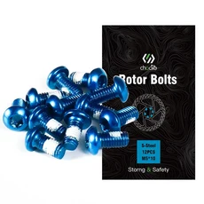 CNC 자전거 디스크 브레이크 로터 볼트 강철 M5x10mm 12 Pcs 맞는 MTB 도로 고정 나사, Blue