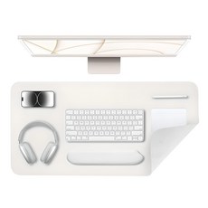 Greedy Farmers 輕量皮革滑鼠鍵盤書桌長墊, 01 香草奶油, 1個