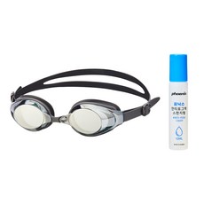 피닉스 코모도 미러 수경 PN-1200M + 안티포그액 10ml SET, 블랙+안티포그액10ml, 1개