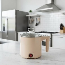 리빙센스N1025MC 1.0L/모카색상 미니 무선 전기 멀티 라면포트 전기포트 멀티쿠커 냄비