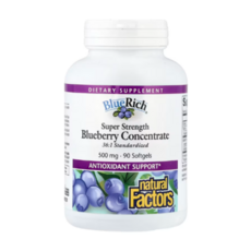 내추럴팩터스 수퍼 스트렝쓰 블루베리 농축물 500mg 90소프트젤 안토시아닌, 1개