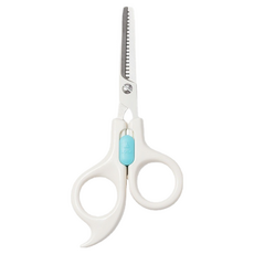 兒童理髮剪套裝【有牙 無牙2把】寶寶安全理髮剪 打薄剪刀 嬰幼兒剪髮剪刀 嬰兒剪髮 瀏海剪【一般剪 打薄剪】安全理髮剪, 1個, 白色