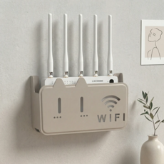 윤베라 무타공 벽걸이 셋톱박스 공유기 정리함, 그레이, 1개