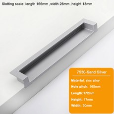 JUIDINTO 96 192mm 매립형 검정색 캐비닛 서랍 가구 아연 주방 사각형 찬장 합금 당겨 손잡이, SYIN7530160