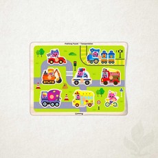핑크퐁 꼭지퍼즐 탈것 P330 아이넷 원목퍼즐 유아 첫퍼즐 1개