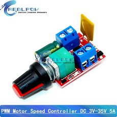 미니 PWM DC 모터 속도 컨트롤러 LED 조광기 제어 스위치 5A 전압 조정기 3V-35V DC 5V 12V 24V, 1개