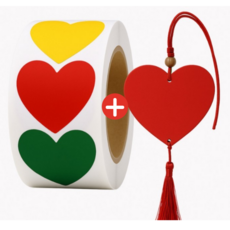 재물운 하트 스티커 500P + 하트 소원액자, 단일