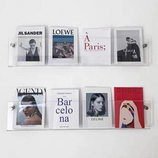 팜플렛 진열대 전시 벽걸이 매거진 랙 스탠드 카탈로그 홀더 안내문 거치, 1단, 투명 40cm / 1개