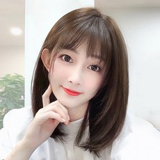 紐約精品 中長假髮透氣假髮片輕量隱形增髮整頂假髮(空氣瀏海鎖骨髮女假髮3色), 1個, 巧克力色