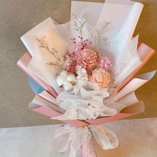 棉花糖甜甜擴香永生花束 永生花/乾燥花 情人告白/生日/畢業禮物, 棉花糖,不加購