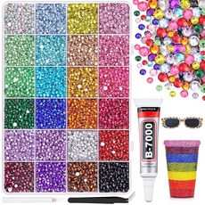 [ 1214480 ] 22000피스 레진 라인스톤 B7000 주얼리 접착제 멀티컬러 2/3/4mm 플랫백 보석 공예 의류 텀블러 머그 신발 패브릭 장식 네일 아트, 레진 멀티컬러 2/3/4mm