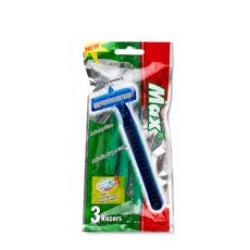Max 蘆薈維他命 E 3入刮鬍刀 敏感肌適用 防滑握把, 1個, 3個裝