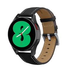 Womens9999 Galaxy 手錶高級皮革皮革錶帶 Galaxy Watch 4 3 2 經典 Active 40 44 42 46 20 毫米錶帶, 黑色, Galaxy Watch 4/Watch 4 Classic/5 20mm