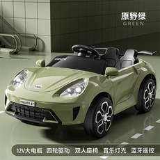 샤오미 SU7 어린이 전동차 탑승 가능 리모컨 완구, 전기 구동, 1개, 대형 확대형 오로라 그린 4륜 12V B