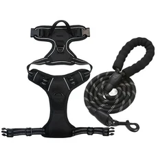 대형 개 가슴 스트랩 애완 동물 액세서리 끈 하네스 용품 홈, 02 M, 07 Black Set