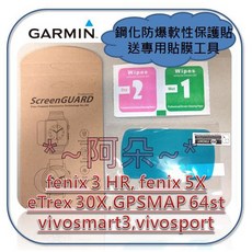 Garmin fenix 3 5 8 47mm 51mm Pro 薄版鋼化保護貼 防爆膜, 1個, eTrex32x,三入裝