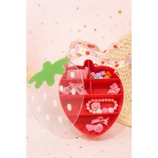 兒童髮飾造型盒 公主手提包套裝, 1個, 草莓