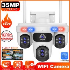 배 줌 세븐 렌즈 와이파이 카메라 야외 자동 추적 보안 보호 비디오 감시 앱, A. EU 플러그, 1. 35MP NO TF Card