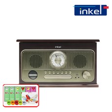 인켈 LP 올인원 블루투스 오디오 스피커 CD 플레이어 턴테이블, IK-C2020LP, 월넛
