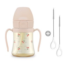 리뉴얼 그로미미 PPSU 빨대컵(추대롱 포함) 200ml + 빨대세척솔(2P) 세트, 체리쉬 빨대컵 스윗피치 + 빨대세척솔(2P), 1개
