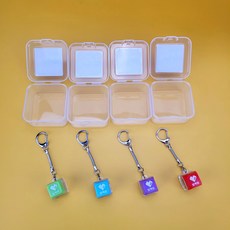 딸깍이 클릭커 1칸 불빛 4P 키캡 키링, 1세트, 1칸딸깍이4P 1세트, 1칸딸깍이4P