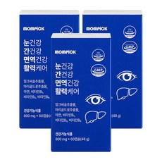 맘픽 눈건강 간건강 면역건강 활력 케어 루테인 밀크씨슬 아연 영양제, 3개, 60회분