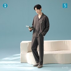 【抗菌新疆棉】秋季男士長袖睡衣純棉A類抗菌拉架棉家居服套裝