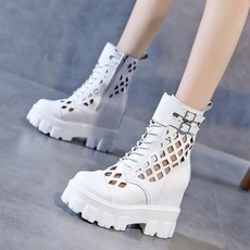 JoYouth 여성 여름 워커부츠 봄가을 펀칭 가보시10cm 하이힐 웨지힐 통굽 샌들