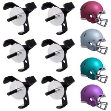 Fiwochic 숨겨진 축구 헬멧 벽 마운트 디스플레이 6개 풀 및 미니 헬멧용 튼튼한 금속 행거 홀더 축구 액세서리용 플로팅 헬멧 선반 케이스 스탠드