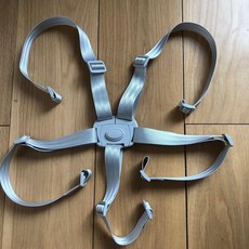 兒童餐椅安全帶 五點式安全帶 兒童餐椅安全綁帶固定帶 推車通用, 灰色安全帶, 1個