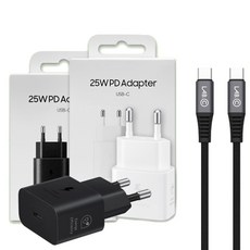 삼성 정품 C타입 초고속 충전기 25W (케이블 포함) PD PPS GaN, 1개, 화이트[3M케이블 블랙 포함]