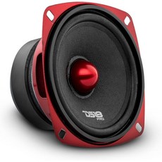 DS18 PRO-X4.4BM 라우드스피커 4인치 미드레인지 레드 알루미늄 불릿 200W 최대 100W RMS 4옴 자동차 또는 트럭 스테레오 사운드 시스템용 프리미엄 품질 오디오, Classic, 8-Ohms, 6.5-Inches