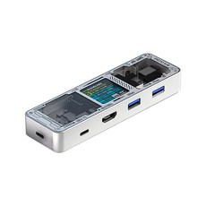 Dockcase 6合1 HUB 集線器 轉接器 5Gbps 4K@60Hz 100W PD快充 (DPB61C), 太空銀, 1個