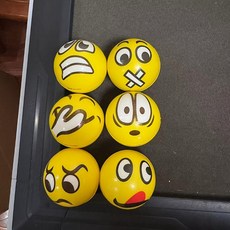 얼굴 스퀴즈볼 12개 스트레스해소 피젯 장난감, 6개