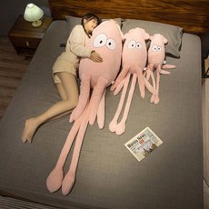 대왕 오징어인형 롱쿠션 바디필로우 노란색 긴베개 죽부인 동물 베개 80CM 선물 애착인형, 자주색, 1 85m