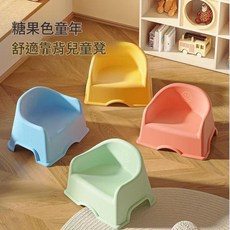 ibooooo 嬰幼兒塑膠靠背椅 糖果色, 檸檬黃 - 果凍凳單隻裝建議1 - 5歲兒童 31*27*20cm, 1個