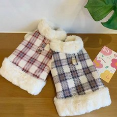겨울 강아지 의류 강아지 트위드 기모 옷 강아지 양털 겨울 옷 강아지 방한복, 1개, 블루