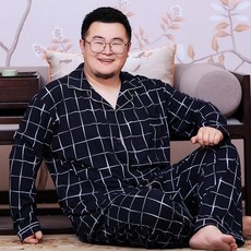 4xl 빅사이즈 잠옷 검정 남성 홈웨어 파자마 순수 오버핏 커플 세트 맥시 수면 레드, DM820 로열 블루 화이트 스트라이프