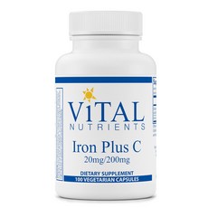 Vital Nutrients 鐵&維他命C素食膠囊, 100顆, 1罐
