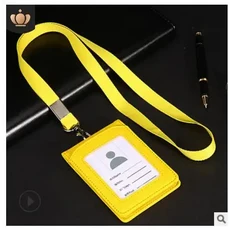 스텝머신 카드 홀더 넥 스트랩 끈 배지 직원 ID 버스 고정 Papelaria 오피스 용품, [01] Yellow